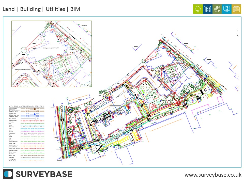 Precision Digital Topographical & Utilities Survey, Whittington Hospital, London