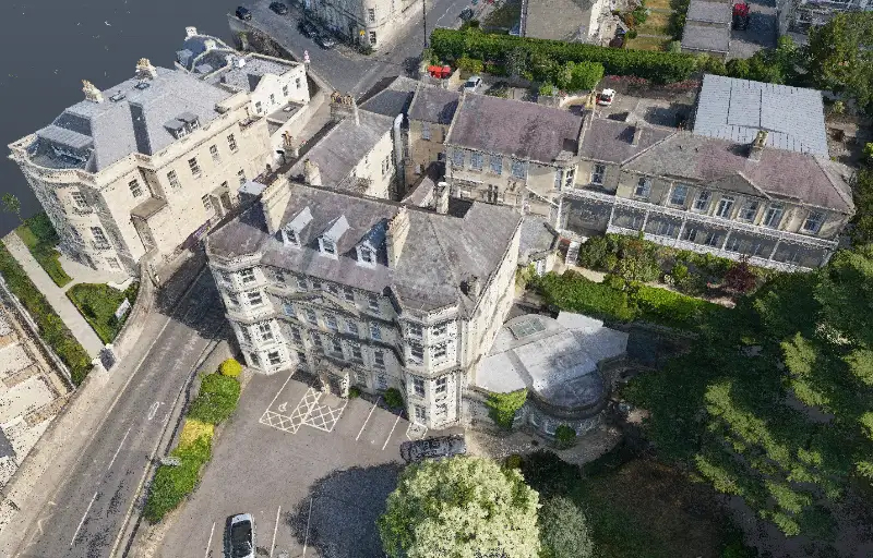 3D mesh model created from drone survey data for building visualisation