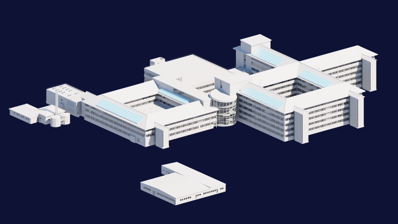 3D BIM model created from drone survey data of a building