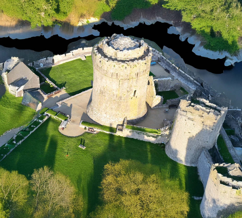 3D mesh of a castle created from drone photogrammetry